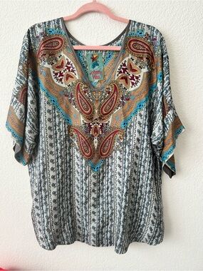 Johnny Was Silk tunic sz m